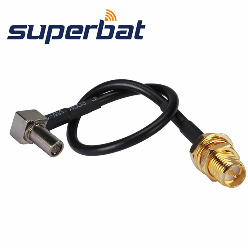 Superbat MS147 męski kąt prosty do RP-SMA żeńskiego (męskiego) kabel pigtailowy grodziowego RG174 15cm do bezprzewodowego