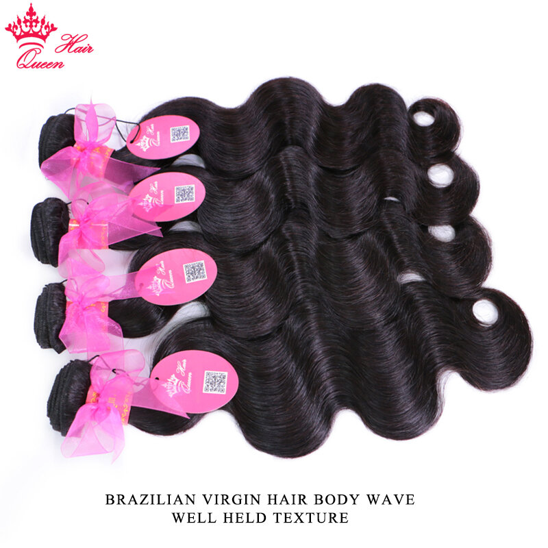 Queen Hair Raw Hair Body Wave 100% Human Hair Unprocessed Raw Hair Bundles Weave Extensions Brazilian Hair Natural Color