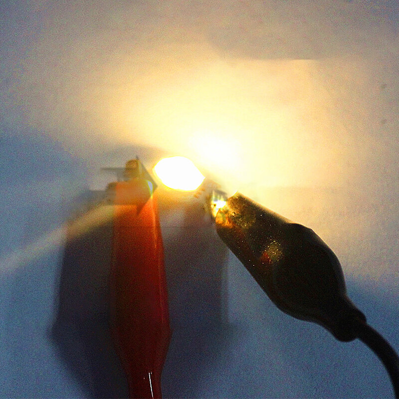 Luz LED cálida de alta potencia, lámpara doble de línea dorada para bricolaje, 10/100 piezas, 1W, 3,2-3,4 v, 350ma