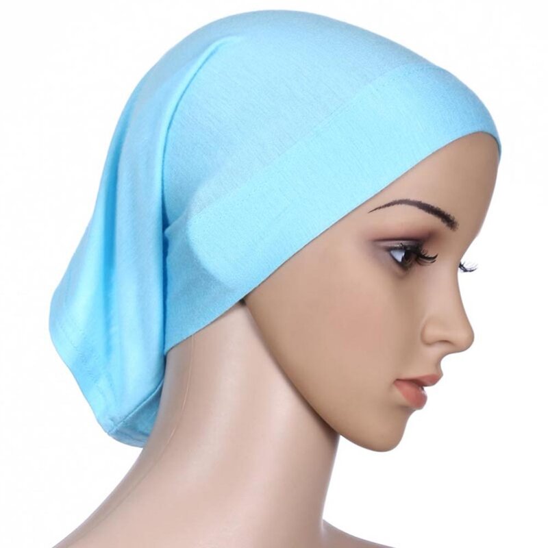 Femmes musulmanes foulard en coton sous-écharpe Stretch Hijab cache-tête sous-écharpe chapeau châle Islam écharpe intérieure bandeau Bonnet
