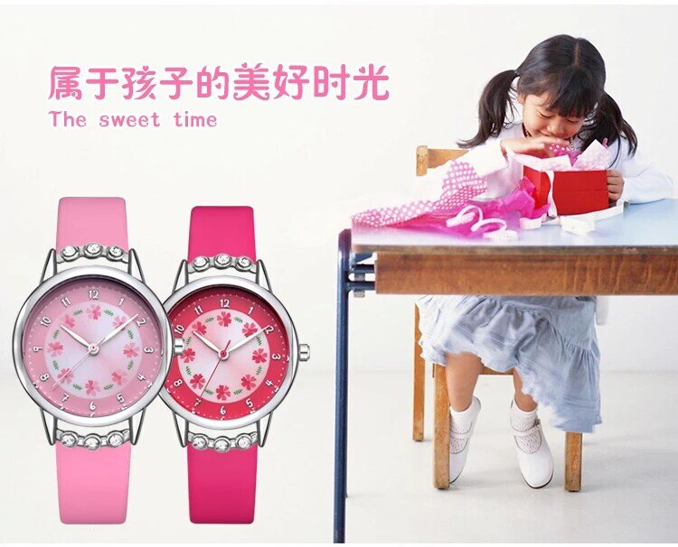 Модный тренд детские часы для девочек начальной и средней школы для девочек электронные кварцевые наручные часы ремень дрель развлечения