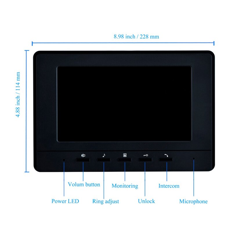 12 Unit Apartemen Sistem Interkom Video 7 Inci Monitor Video Pintu Telepon Sistem Interkom Kabel Rumah Video Bel Pintu Kit