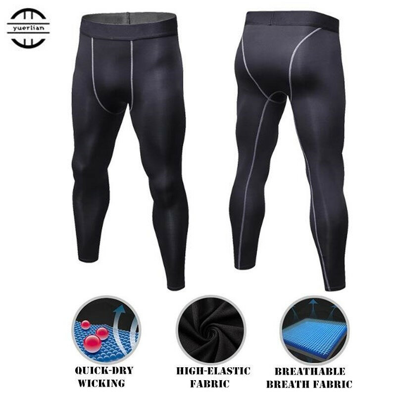 100 шт., мужские формочки для упражнений, 3D облегающие длинные штаны для фитнеса, быстросохнущие тянущиеся дышащие компрессионные длинные штаны