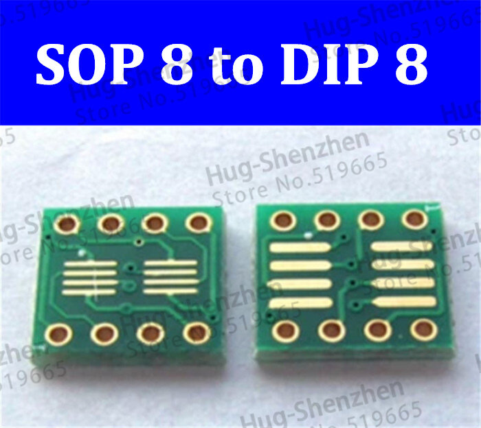 10 pcs conversor adaptador sop8 para dip8 dupla face