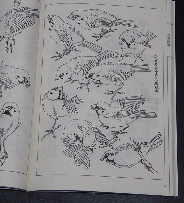 94 strony chiny 100 żuraw ptak Xianmiao Baimiao linia rysunek malarstwo Art Book