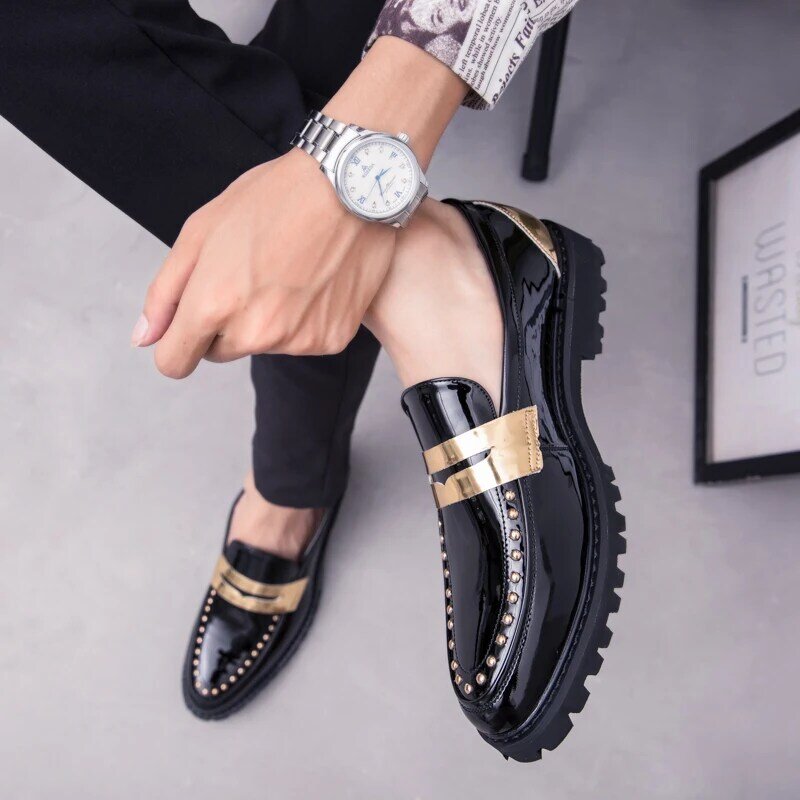 Mode Outdoor Leer Toevallige Instappers Mannen Comfortabele Mannen Schoenen Man Lederen Werken Business Slip-On Dressing Schoenen Mannen W5