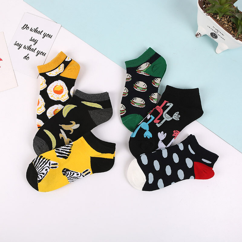 SP & CITY-Calcetines de algodón con dibujos animados para mujer, calcetín corto de verano con dibujos de frutas, estilo Kawaii, Popular
