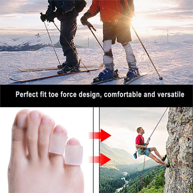 6Pcs Transparent Silikon Gel Finger Protector Mais Entferner Daumen Hammer Toe Separator Fuß Unterstützung Hallux Valgus Corrector