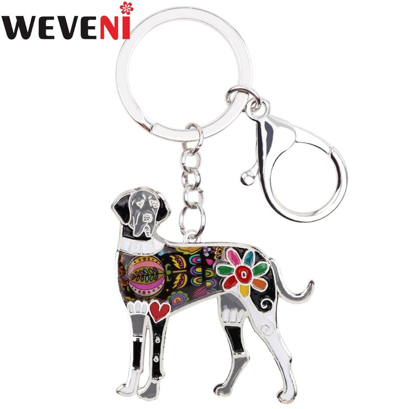 WEVENI emalia Metal Dog niemiecki pies brelok do kluczy klucz torebka z pierścieniem uchwyt na klucze z amuletem akcesoria nowy modna biżuteria dla zwierząt dla kobiet