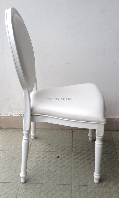 Cadeira de casamento branca estofada em alumínio para hotel