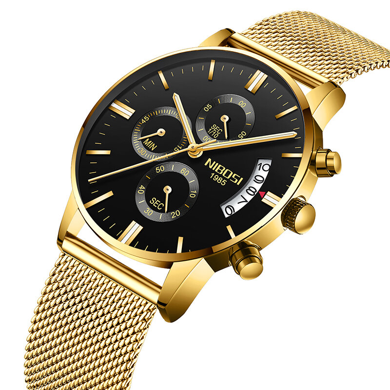 NIBOSI-reloj analógico de cuarzo para hombre, cronógrafo deportivo de marca superior de lujo, resistente al agua, estilo militar y militar