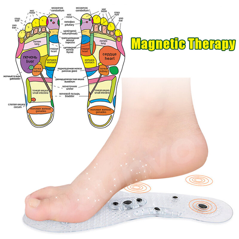 Magnetic Therapy Silicone Insoles Transparent Weight Loss Slimming Insole Massage Foot Care Shoe Pad Wholesale Dropshipping Sole