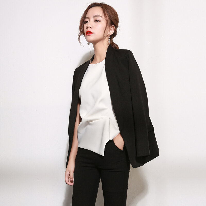 Blazer feminino manga comprida, casaco blaser feminino elegante primavera outono 2020