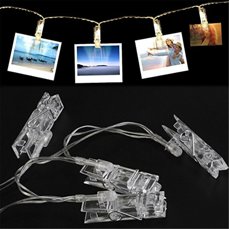 3xAA Battery Powered 1Meter 10LED 2Meter 20LED clip string lights Indoor Outdoor Decoration rope for Party / birthday