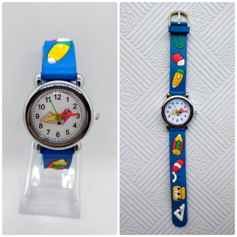 Прочные детские часы для учеников начальной и средней школы, треугольные часы-карандаш с линейкой, детские часы, часы для мальчиков и девочек