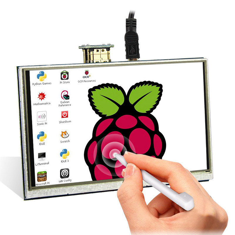 Elecrow lcd 5 Polegada raspberry pi tela sensível ao toque com caneta de toque 800x480 5 "monitor tft para banana pi raspberry pi 2b 3b +