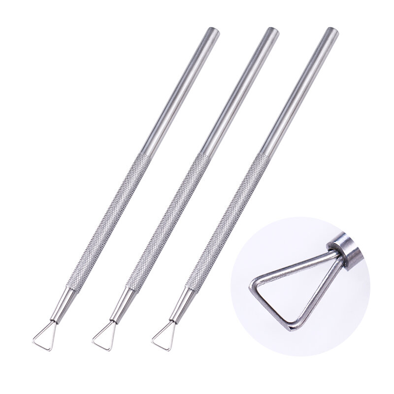 1pcs Cuticle Push Stainless Steel 0.7*2.5MM Rod Stick Pusher Cuticle Dead Skin UV Gel Polish Push Manicure Tool For Nails Art 15