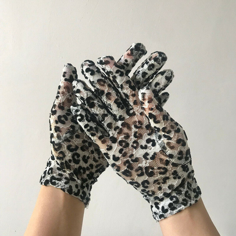 2019 novas luvas de renda luvas femininas luvas de senhoras luva feminina guantes toque muito sexy e elegante leopardo