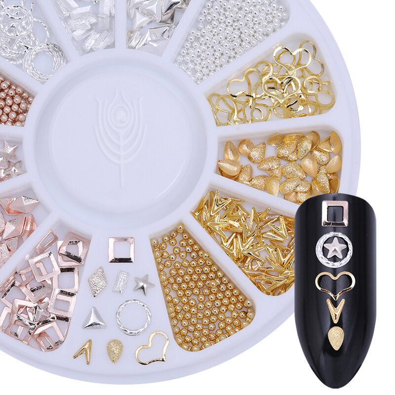 Paillettes caméléon mélangées pour ongles, biscuits, petites perles irrégulières en cristal, décoration 3D pour Nail Art, accessoires en roue