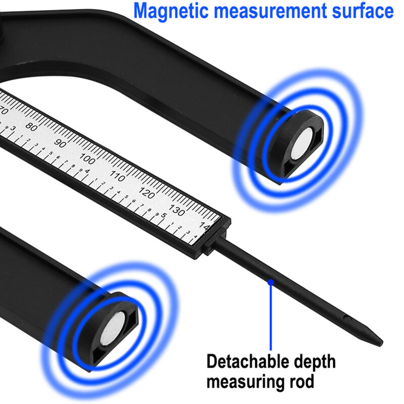 デジタルデプスゲージlcd高さゲージルーターテーブル用磁気フィート付きキャリパー木工測定ツール