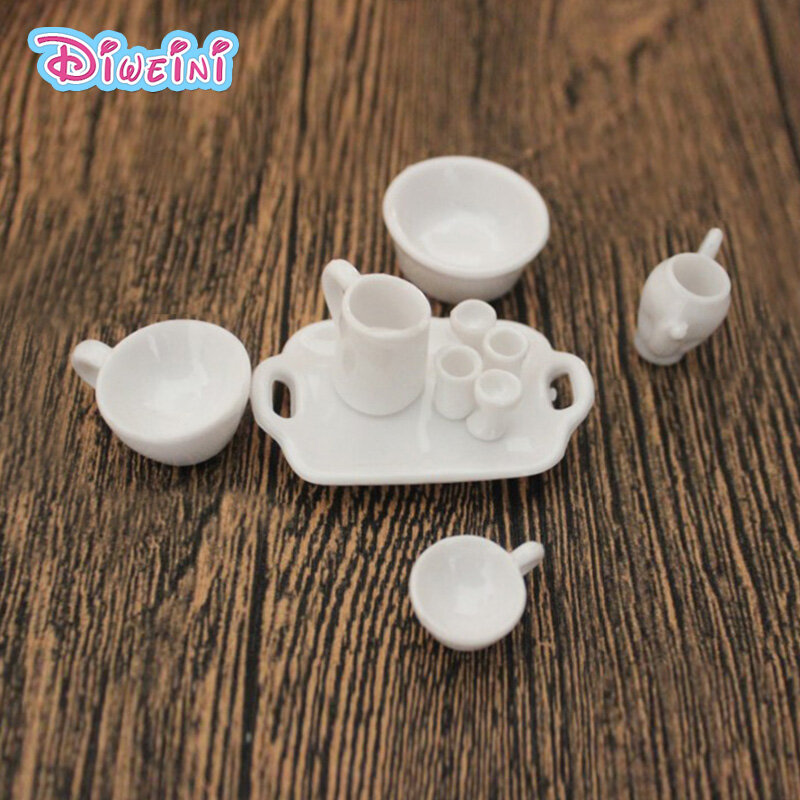 Simulatie Keuken Cup Plaat Set Miniatuur Beeldje Pretend Play Keuken Speelgoed Poppenhuis Diy Accessoires Gift Baby Cadeau