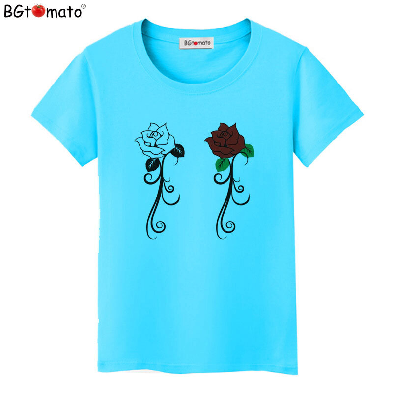BGtomato piękna róża t koszula kobiety brand nowe ciuchy letnia fajna koszula tanio sprzedam koszulki damskie moda t-shirt