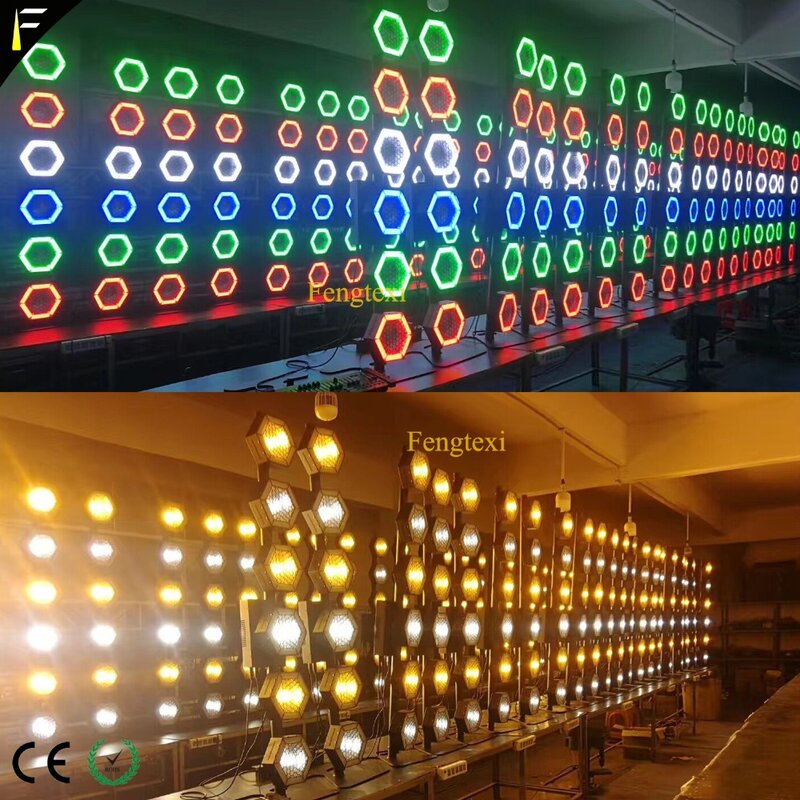 4 ユニット 6 × 100 ワット 6 ラインヘキサ COB LED RGB/ウォーム/コールド太陽の光ステージバックライトピクセルデコ照明フィット音楽コンサートフライトケース