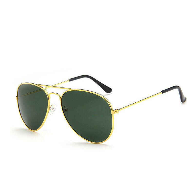 Fashion Retro Men Aviation Pilot Sunglasses UV400 Vintage Gold Black Silver Green Big Frame Mirror Women Male