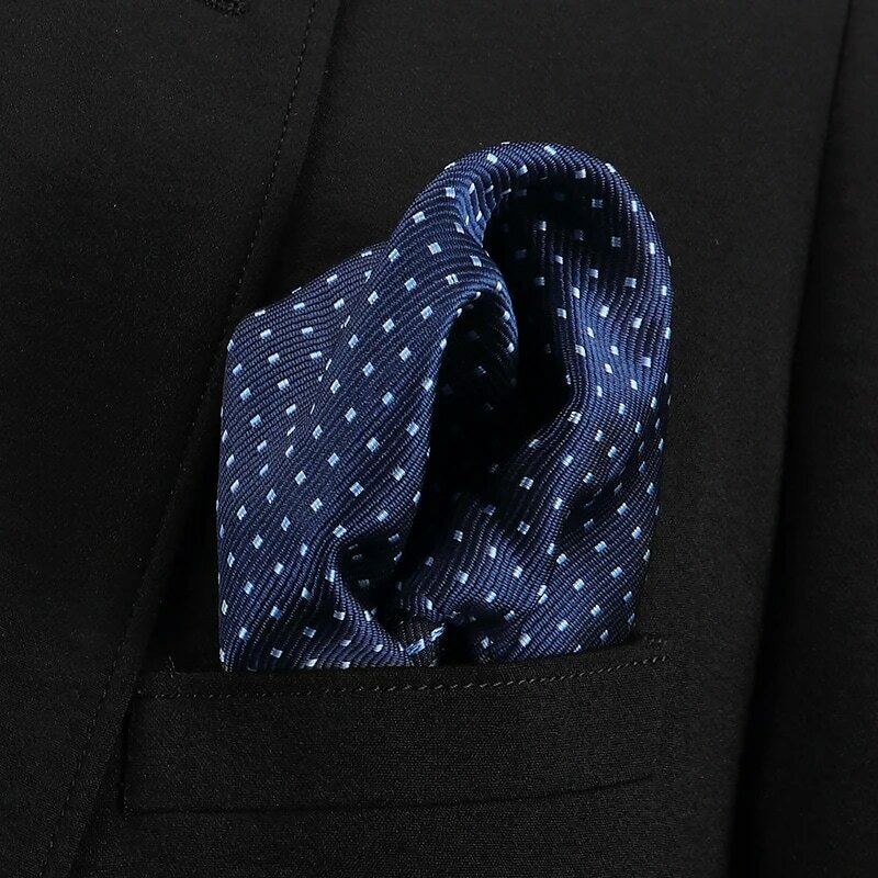 Vangise Mens Pocket Squares Solid Pattern Blue Handkerchief Fashion Hanky For Men Business Suit Accessories 22cm*22cm