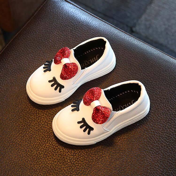Scarpe autunnali per ragazze per bambini con fiocco Sneaker incandescente per bambini scarpe sportive Casual per bambini scarpe carine antiscivolo impermeabili