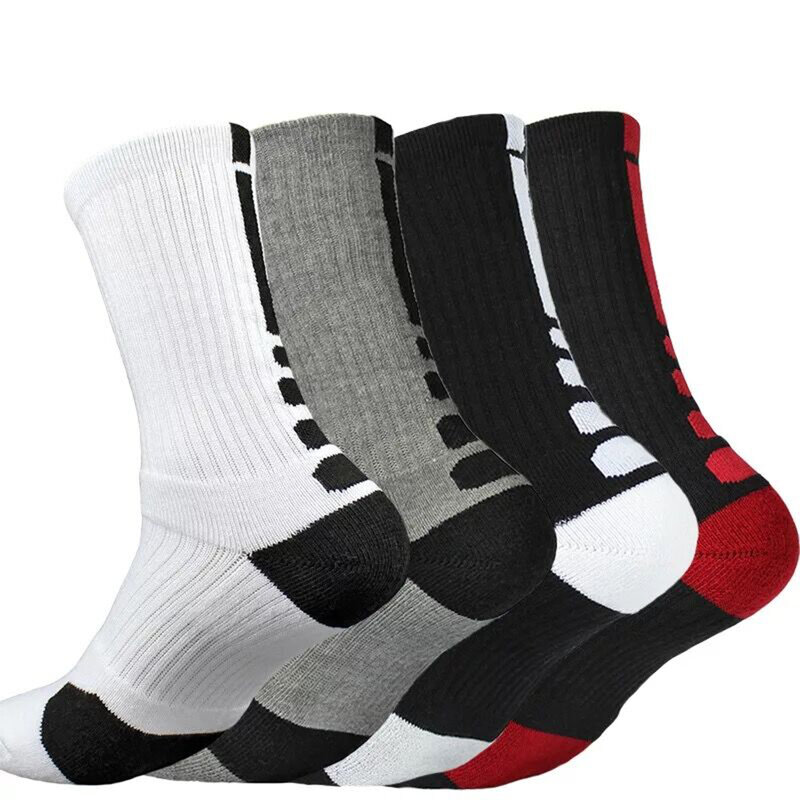 Haute qualité hommes coton chaussettes amorti confortable sueur-absorbant skateboard en cours d'exécution basket-ball football chaussettes de sport