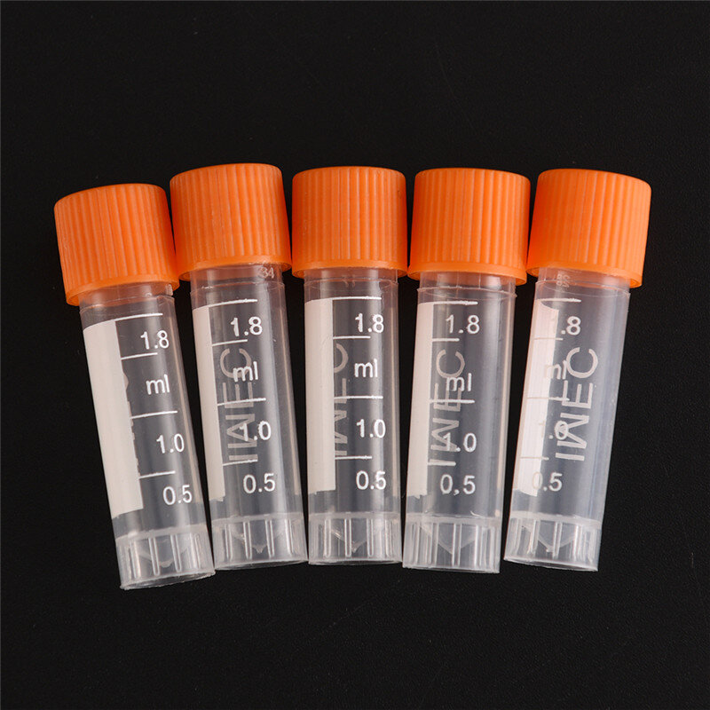 Tubos de congelación de análisis de laboratorio PP, tubo centrífugo de graduación, viales de volumen, botellas con tapa de rosca, 1,8 ml, 20 piezas