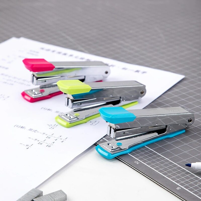DELI Mini Stapler NO.10 Metal Durable Fashion Color Staplers Shool Stationery Office Supplies