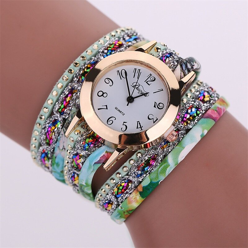 MINHIN Vrouwen Populaire Nieuwe Horloges Kleurrijke Multi Lagen Lederen Armband Quartz Horloge Jurk Montre Relogio Horloge Groothandel