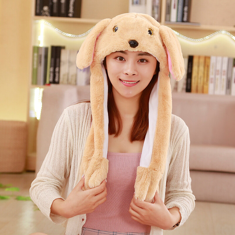 Topi Lembut Hewan Lucu Telinga Bergerak Menarik Baru Mainan Lucu Mainan Hadiah Babi Anjing Kelinci Naik Turun untuk Anak-anak Wanita