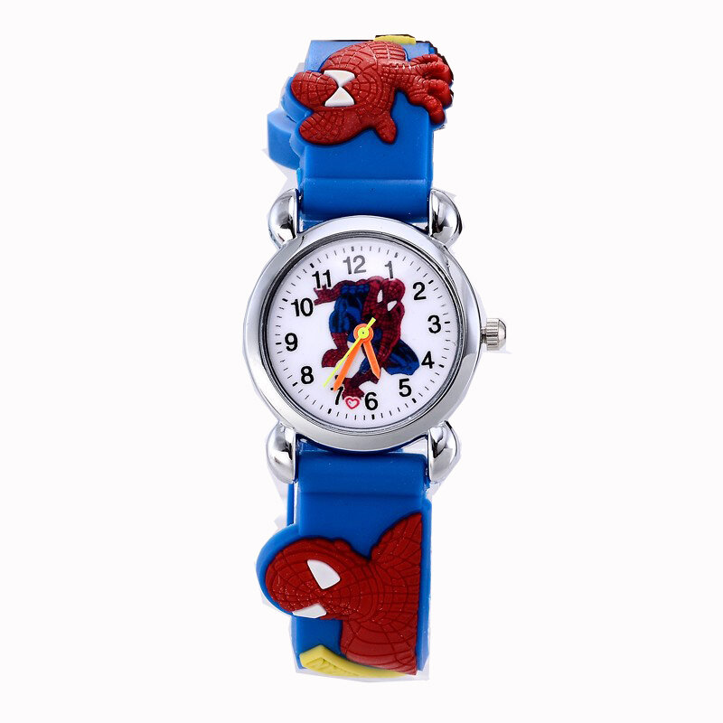 Relógio infantil de quartzo, relógio de pulso com pulseira de borracha 3d, fashion, infantil, para meninos