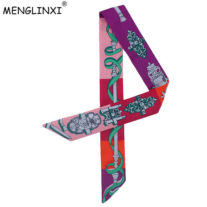 Corda di Stampa 2020 di Nuovo Disegno Di Seta Sciarpa Delle Donne Cravatta di Marca di Lusso Borsa Sciarpa di Nastri di Modo Testa Sciarpa Piccola Lunghe Sciarpe c76