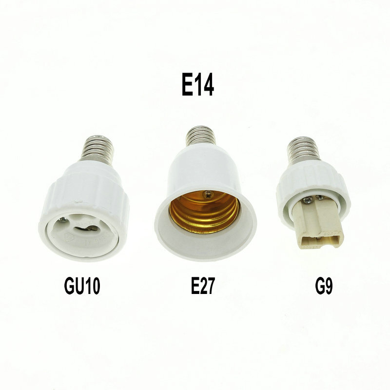 Conversores do suporte da lâmpada, Base da lâmpada, GU10, G4, G9, MR16, B22, E14 a E27, E27, GU10, G9 a E14