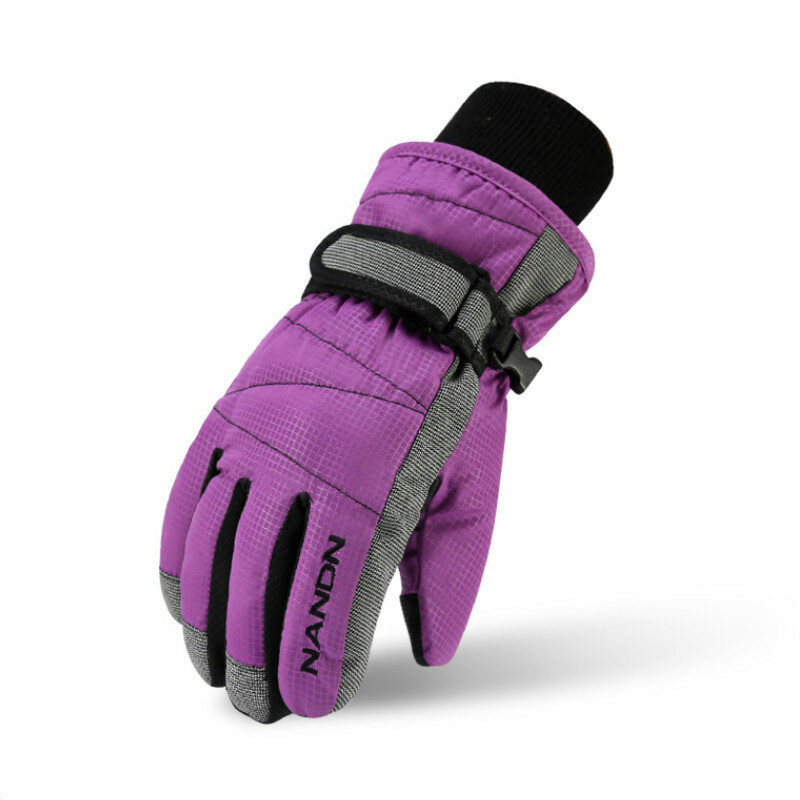 Уличные зимние детские лыжные перчатки для всей семьи Женские ветрозащитные водонепроницаемые Плотные хлопковые перчатки мужские спортивные лыжные перчатки для сноуборда