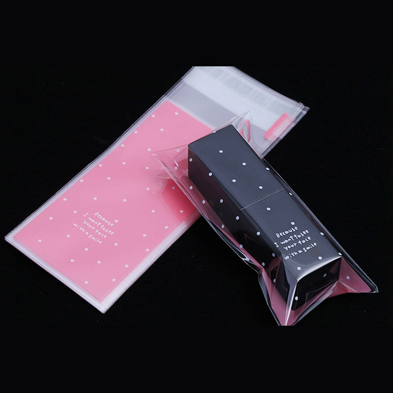 100 teile/los Größe 5*10 + 3 cm Kunststoff Cookie Verpackung Kuchenverpackung Taschen opp Selbstklebende geschenk tasche für DIY candy Lippenstift packag