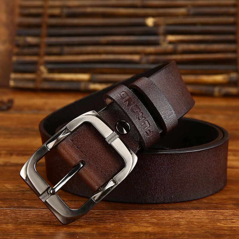 Cinturones de diseñador con hebilla de Pin de cuero de vaca para mujer, cinturones de moda, Estilo Vintage, combina con todo, cinturón de cuero genuino de moda