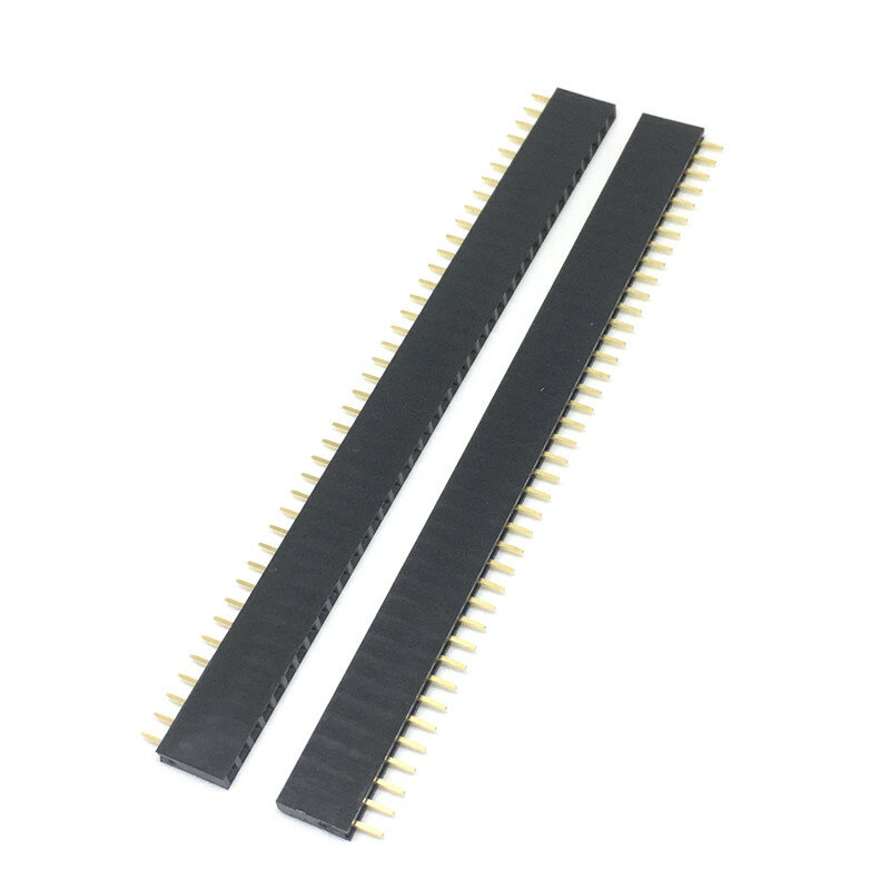 Tira de conector de cabezal de Pin rompible, macho y hembra de una sola fila, 1x40, 2,54, color negro, 10 Uds.