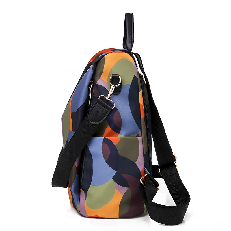 Высокое качество водонепроницаемый Оксфорд женский рюкзак модные цветные круги противоугонные женские рюкзаки Дамский большой вместител...