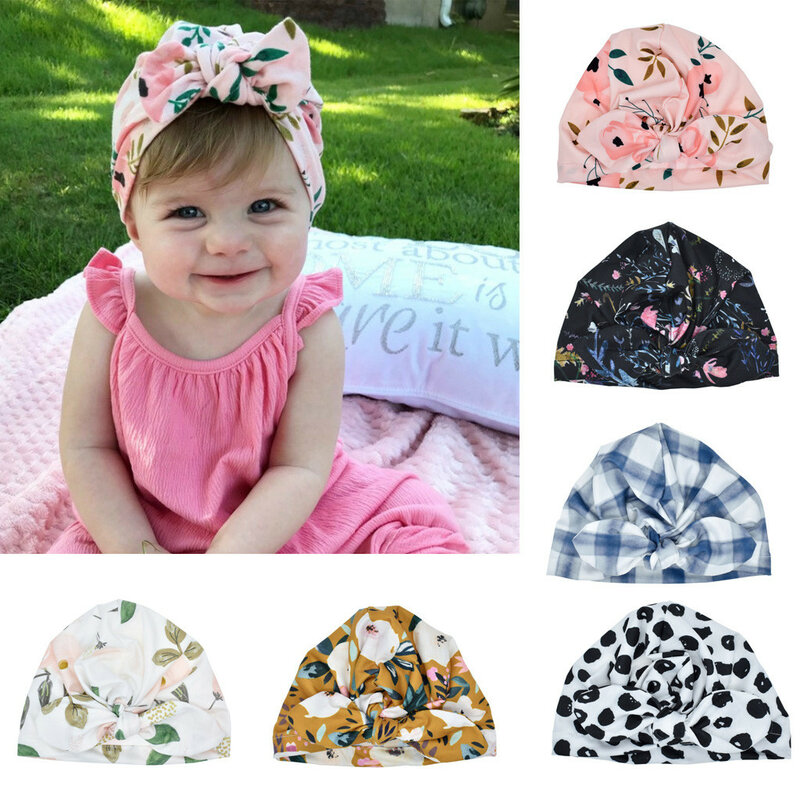 Kids Headband Bow For Girl Polyester Sun Hat Floral Knot Headband Newborn Kids Turban Hair Band Accessoire Birthday Gift K322