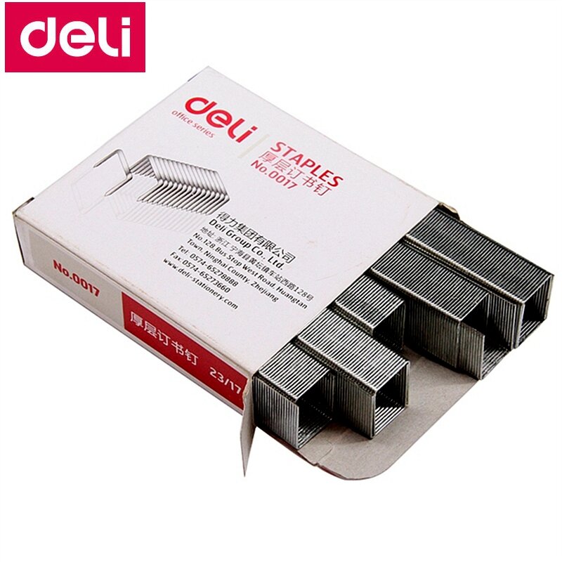 5000PCS/LOT Deli 0017 Heavy staples 23/17 staples 13x16mm staples width 13mm height 16mm capacity 120pages 70g papers