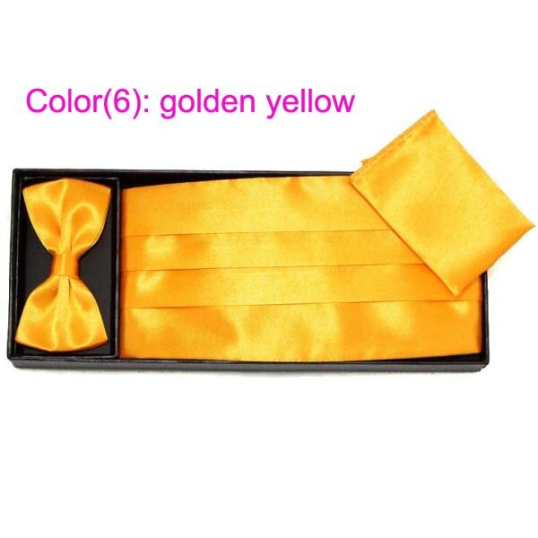 1 set of Cummerbunds Bow Tie and Pocket Square For Wedding Graduation, 16 Colors To Choose