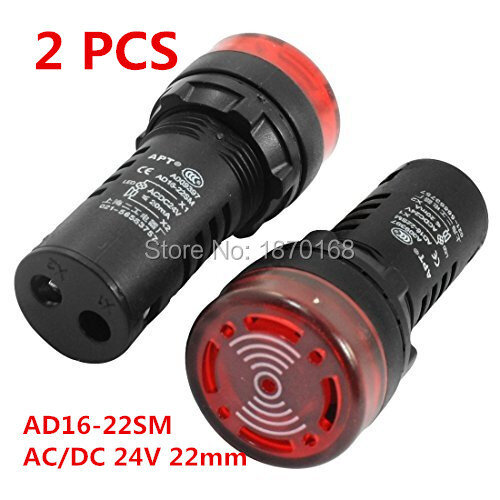 AD16-22SM AC/DC 24V 22mm Flash Light Rood LED Actief Buzzer Beep Indicator AC/DC 24V 12V 220V 22mm