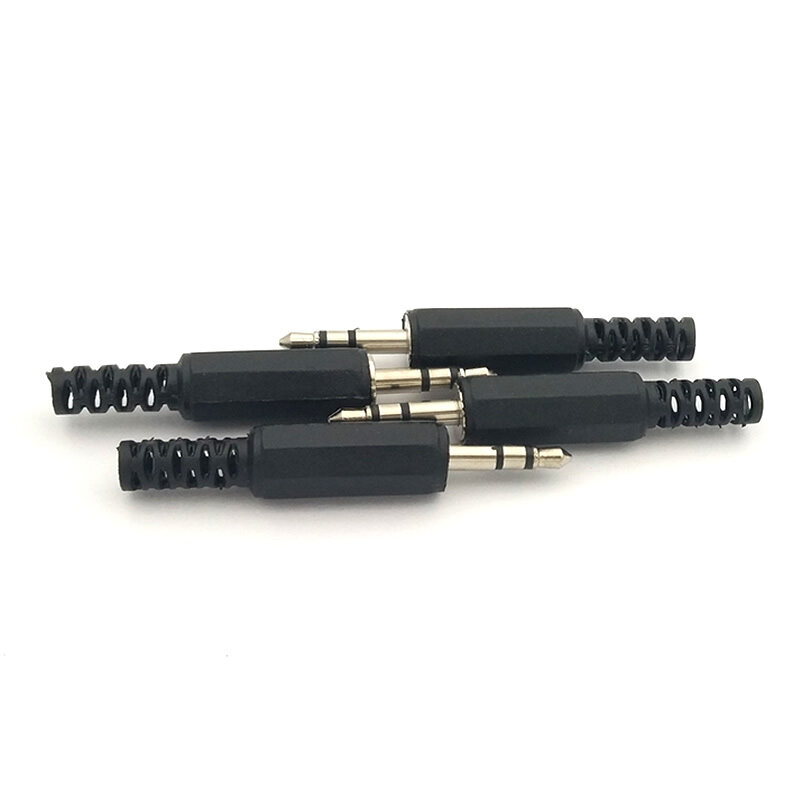 20 piezas conector de audio Mini Jack de 3,5mm, conector macho para auriculares, Conector estéreo 3,5 con carcasa LX1 de plástico negro para teléfono