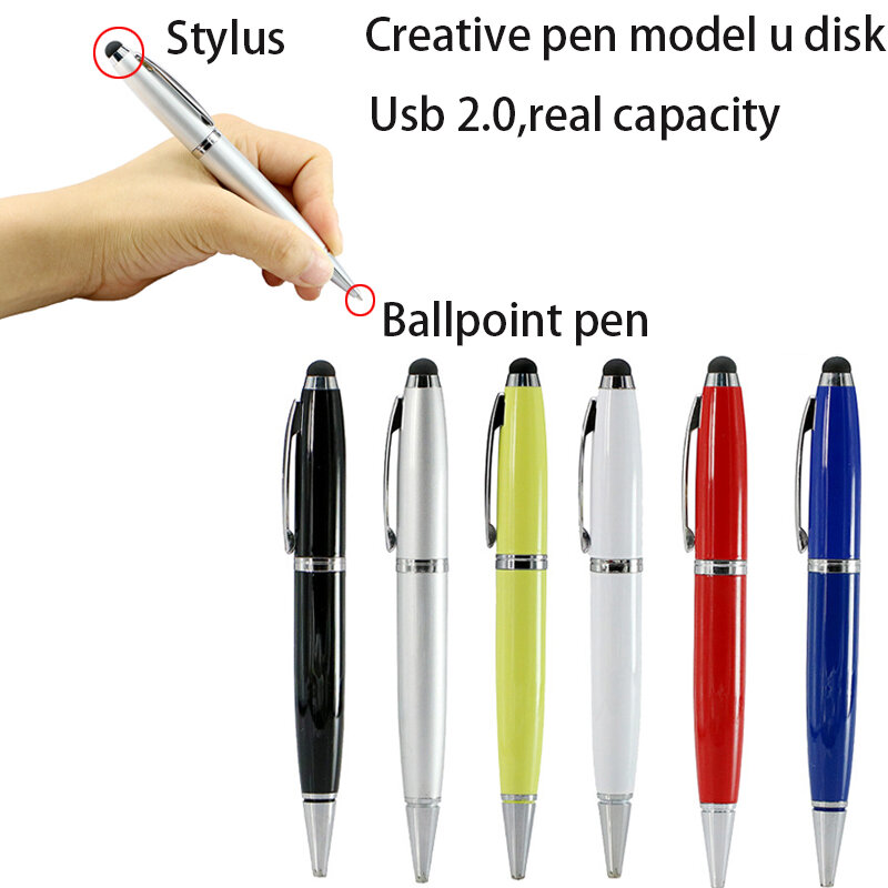 Customize Logo 6 Color Pen Model 8GB 16GB USB Flash Drive Enough Disk Memory Storage Pen Stick Flash USB 2.0 Pendrive Work Gift