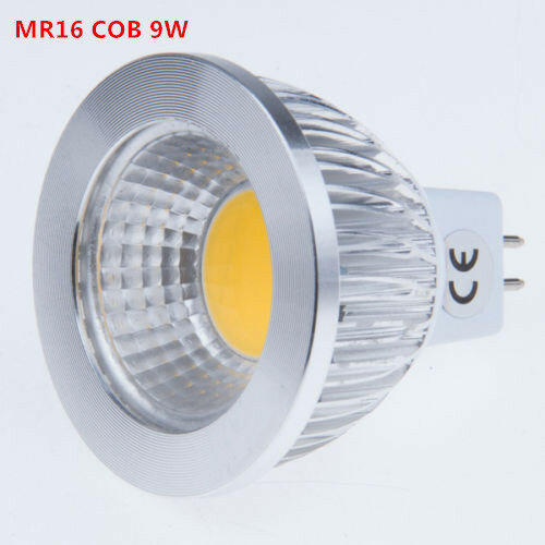 Lampu bohlam LED MR16 COB 9W 12W 15W, cahaya bohlam led mr16 ac dc 12V, cahaya putih hangat/MURNI/putih dingin, 1 buah